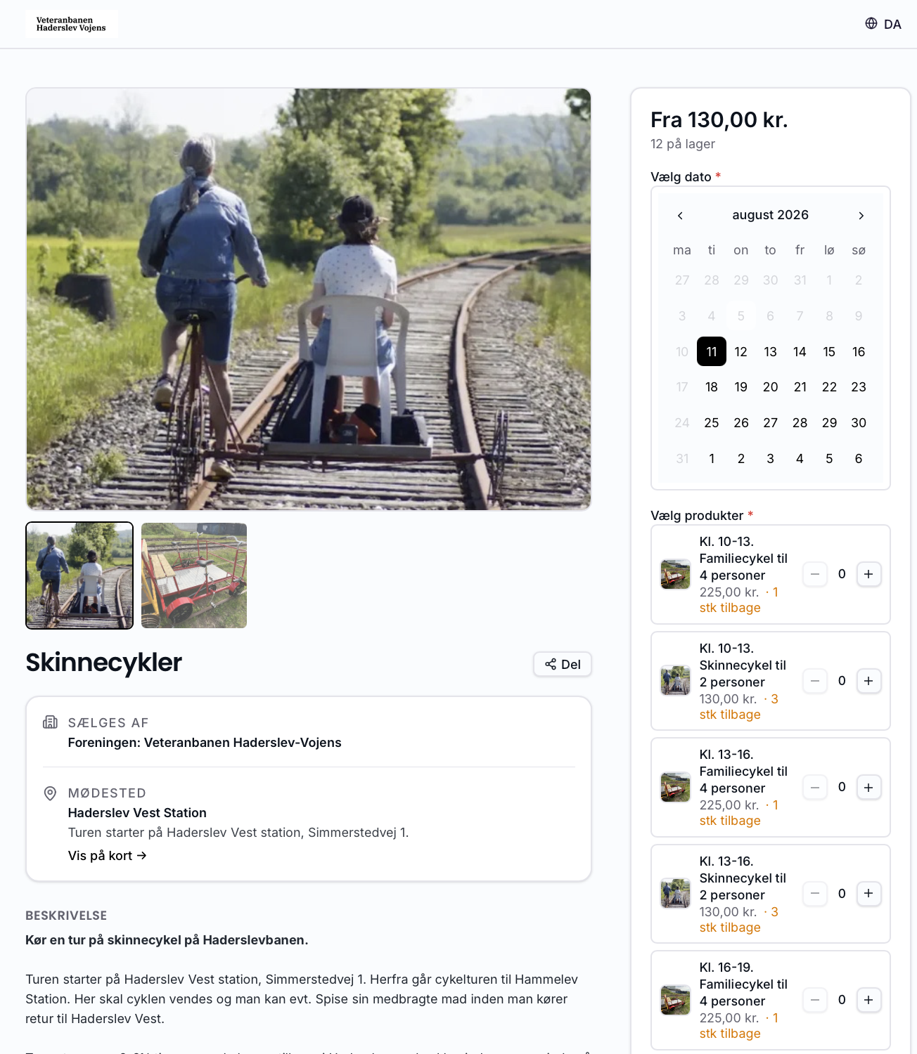 Skinnecykler med tidsrum og lager