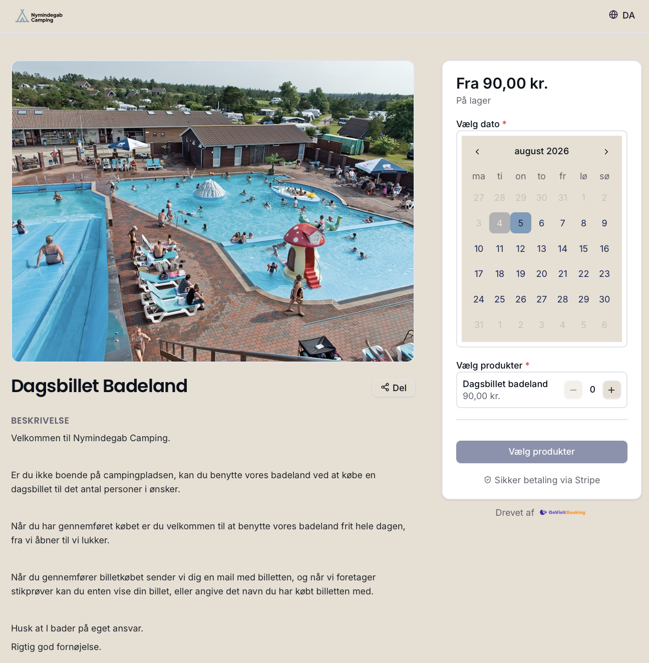 Dagsbillet til badeland